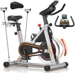 Exercise Bike, DMASUN Upgraded Magnetic Resistance Stationary Bike for Home with Pull Ropes, 350 LB Capacity, Workout Bike with Seat Cushion Cover, Digital Display and Tablet Holder