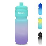 PZLife 24oz Bike Squeeze Water Bottle, BPA Free Cycling Water Bottle,Leakproof, with Capacity Scale w/Pull Top Lid, Reusable Sport Water Bottle, for Bicycle, Gym,Running