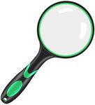 Magnifying Glass, 10X Handheld Reading Magnifier 75mm Magnifying Lens with Non-Slip Soft Rubber Handle Shatterproof Magnifying Mirror for Reading Repair Observation