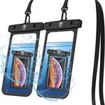 Tiflook Waterproof Phone Pouch,2019 Waterproof Cell Phone Case Underwater Dry Bag Pouch Fit for LG Stylo 4 3/V40 V30 G8 G7 ThinQ/K30 Plus/K8 2018/Phoenix 4/Aristo 3 2,up to 6.5" 2Pcs (Black)