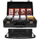 Storra Graded Card Case 4-Row PSA Slab Case with TSA Lock, 12 Foam Dividers | Sports Card Storage | Fits PSA CGC BGS SGC HGA CSG GMA & TAG | 152 Slabs or 612 Toploaders | Aluminum Frame | Shoulder Strap