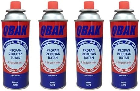 UBOON Pack de Cartuchos de Gas Butano 227g para Hornillos y Quemadores - 100% Butano, Compatibles con Cocinas Portátiles, Sopletes y Más - Cartucho Desechable con Válvula de Seguridad (4 BOMBONAS)