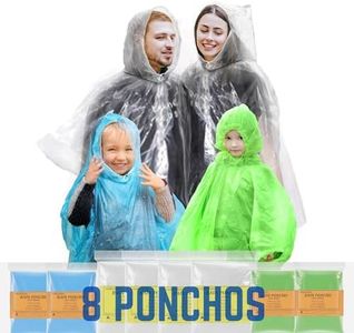 SAIWEYNEE (8 Pack, 4PC Adults + 4 PC Kids) Rain Ponchos Family Pack丨 Disposable Ponchos for Kids and Adults丨Rain Ponchos with Drawstring Hood