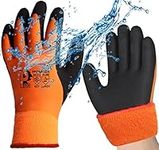 PROGANDA Waterproof Thermal Work Gloves Superior Grip Coating Insualted Liner for Outdoor Cold Weather Car Cleaing Gardening Fishing Multi-Purpose