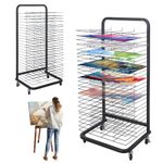 LIAQICHA 25 Removable Shelves, Art Drying Rack for Classroom,Art Storage Rack,Drying Rack Art,Art Canvas Storage,Art Rack,Painting Drying Rack,Mobile, Sturdy Metal,Sizes 32.22 x 14.6 x 17.3 inch