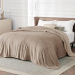 Bedsure Fleece Blanket King Size for Bed - Soft Cosy Fluffy Throw Blankets, Warm Large Throws for Audlts, Oxford Tan, 270x230 cm