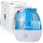 ADOV Humidifier for Bedroom, Cool Mist Air Humidifiers with 2.5L Large Water Tank, Waterless Auto-off and 30 Working Hours, BPA-free 28dB Quiet Humidifier for Living Room, Baby Room, Yoga, Office