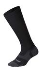 2XU Unisex's Vectr Light Cushion Full Length Socks Compression, Black/Titanium, L