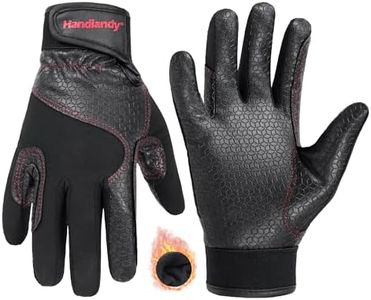 HANDALNDY Horse Riding Gloves, Equestrian Gloves Kids for Girls Boys, Horseback Riding Gloves with Fleece Lined for Riding, Biking, Cycling(Large)