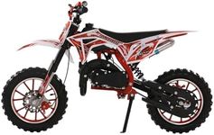 Mini Motorcycle, 49cc 2-Stroke Kids Dirt Bike, Gas Power Motocross, Off Road Mini Motorcycle, Pocket Motorbike with Front Rear Disc Brakes, Racing Max Speed 40KM/H (Red)