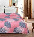 BSB HOME 220 GSM Microfiber Reversible AC Comforter/Blanket for Winter/Quilt/Duvets for King Size Double Bed (230X250 cm, Pink and White)