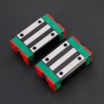 Hohitto HGH15CA Slider Block, 2pcs HGH15CA Square Type Bearing Carriage Slider Block adapted to HGR15 Linear Motion Rail, for CNC Machine Routers DIY Project