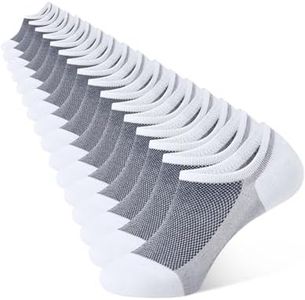 CLOSEMATE 8 Pairs Mens No Show Socks Low Cut Invisible Cotton Casual Trainer Socks with Non-Slip Grip (8White, Size M)