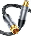 VANAUX Subwoofer Extension Cable, 3.2ft Male to Female Subwoofer Cable, RCA Digital Coaxial Audio Cable Gold-Plated with Braided Jacket for Home Theater, TV, Amplifier, Speaker(3.2ft/1m)