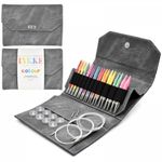 Lykke Interchangeable Circular Needle Set 5in Tips Colour Grey - Denim Effect