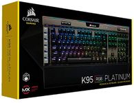 CORSAIR K95 RGB PLATINUM Mechanical Gaming Keyboard - USB Passthrough & Media Controls - Fastest Cherry MX Speed - RGB LED Backlit - Aluminum Finish