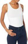 Yummie Women's Boyfriend 3-Panel Shaping Tank Cami Shirt, White, M