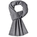 Men Scarves Thick Cashmere Scarf For Men's Warm Soft Wool Cold Weather Scarf For Winter Autumn (Grey)