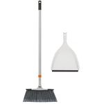 Slim Angle Broom with Dustpan with Extendable Handle 53" Long, Durable Collapsible Broom for Home, Kitchen, RV, Travel