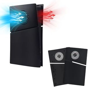 Mcbazel Face Plates for PS5 Slim Digital Edition Only, Anti-Scratch Replacement Panels Cover Plates Shell Case with Cooling Vent Compatible with PlayStation 5 Slim Digital Edition Console - Black