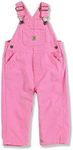 Carhartt Girls' Canvas Bib Overall, Pink, 12