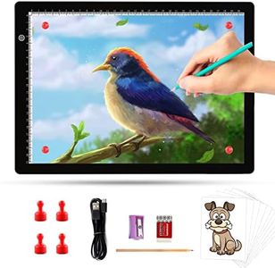 TOHETO A4 Ultra-thin Portable LED Light Box Tracer with 4 Magnets, Type C USB Power Cable Stepless Dimmable Brightness Tracing Light Pad for Weeding Vinyl Tattoo Drawing X-ray Viewing Diamond Painting