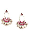 Zaveri Pearls Pink Kundan Austrian Diamonds & Beads Dangle Ethnic Earrings For Women - ZPFK1194