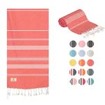 EVAHOME Turkish Beach Towel Qick Dry Travel Towel Oversized Sand Free Beach Towels 38x71 Extra Large Bath Towel for SPA Gym Pool Serviette de Plage (Red)