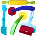 Kids B Crafty PlayDough Set - Tools Include Cutters, Rolling Pin, and Accessories for Creative Play - Perfect for Kids Crafts, 5Pcs