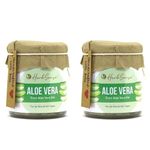 Herbsense Aloe Vera Gel For Skin & Hair, Soothing, Hydrating, Moisturizing & Non-Sticky Gel, Fragrance & Color Free, Pack of 2, 180 GM x 2