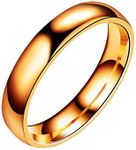 VPbao 4mm Width Stainless Steel Ring for Men Women Comfort Fit Wedding Band Rings Rose Gold 9