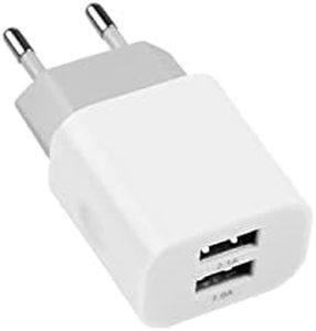 MUTTO Chargeur Mural Universel de 5 V 2 A/10 W avec 2 Ports USB - Prise USB Compatible avec Tout Type de Gadgets et Smartphones Blanc