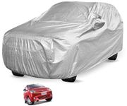 Auto Hub Chevrolet Spark Car Cover with Mirror Pocket and Soft Cotton Lining,Waterproof Car Body Cover, Metallic Silver