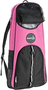 Phantom Aquatics Rapido Snorkeling Backpack with Shoulder Strap - Fits Snorkel Mask Fin Snore Set and More - Ideal Snorkel Travel Bag, Snorkeling Gear Equipment and Water Sports (One Size, Pink)