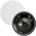 Polk Audio 80F/X-RT in-Ceiling 2-Way Round Surround Speakers - 8" Woofer, Dual 3/4" Tweeters 100 Watts Paintable Sheer Grille White, Pair