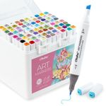 Ohuhu Markers for Starters, 80-color Chisel & Fine Dual Tips Alcohol Markers Coloring Illustration Sketching Alcohol Art Marker Set for Adult Beginner, Great Value Pack for Students' Art Class -Manoa