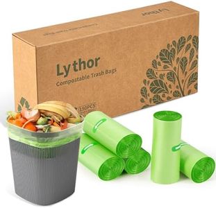 Lythor Upgraded Thickness Compostable Trash Bags, 2.6 Gallon / 10L, 150 Count - Maximum Strength, Leakproof & Tough Biodegradable Garbage Bags for Kitchen & Home