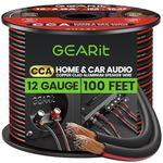 12AWG Speaker Wire, GearIT Pro Series 12 AWG Gauge Speaker Wire Cable (100 Feet / 30.48 Meters) Great Use for Home Theater Speakers and Car Speakers Black