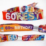 60 FEST 60th Birthday Festival Birthday Party Wristbands Favours, Birthday Party Bag Fillers, Sixty, Sixtieth, Birthday Party Favour, 60FEST