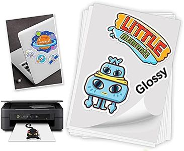 20 Sheets Printable Vinyl Stickers Paper,A4 Waterproof Glossy Self Adhesive Sheets for Inkjet,Laser Printer