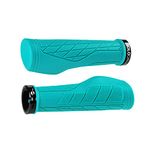 SOLODRIVE Ergonomic Design Bike Grips, Comfortable Bicycle Handlebar Grips, Single Lock-on Mountain Bike Grips, Non-Slip Handle Grips, Fit MTB, E-Bike, Hybrid, Scooter (Turquoise)