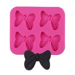 Cestony 4-Hole 1 PC Mouse Bows Cartoon Butterfly Tie for DIY Cake Fondant Baking Cookies Tray 3D Chocolates Hard Candies Desserts Drop Glue Decor Silicone Mold Tool