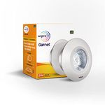 wipro Polycarbonate Garnet 2W Led Integrated Spotlight|Cool White (6500K)|Compact Design Ceiling Spot Light for Cabinets & Wardrobes| Cutout-33Mm|Pack of 6 -