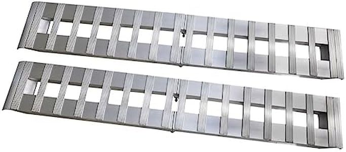 GEN-Y Hitch GH-102595 Heavy Duty Foldable Aluminum Loading Ramps for Motorcycle, Dirt Bike, Golf Cart, UTV, ATV - 8FT Length, Folds to 4FT - 6,000 LB Max Load per Pair