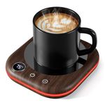 Coffee Mug Warmer,Coffee Cup Warmer for Desk with lighting,Smart Cup Warmer with 3 Temperature Control(45-75℃),Candle Warmer,1-12H Auto Shut Off for Coffee,Tea, Milk(Brown)