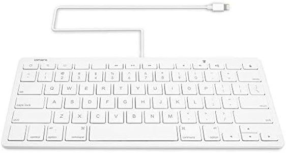 Omars MFI Certified iPad Wired Keyboard Plug-On-Go Keyboard with 8-pin Lightning Connector Compatible with Apple iPhone, iPad, or iPod Touch, Great for PARCC and Smarter Balanced Tests