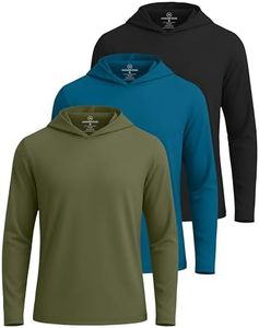 3 Pack: Men’s Big and Tall Quick Dry Fit Wicking Long Sleeve Active Athletic Hoodie Hooded T Shirt Workout Running Fitness Gym Sports Casual Sweatshirt UPF 50 Outdoor Hiking- Set 12,5X