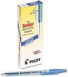 Pilot The Better Ball Point Pen Refillable Ballpoint Stick Pens, Medium Point, Blue Ink, 12-Pack (36711)