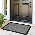 Encasa XO Polypropylene Main Door Entrance Mats (45x75 cm) | Grey | Welcome Mat with Rubber Border | Anti Slip Rubber Backing | Footmat Ideal for Home, Outdoor, Balcony, Offices, Shops | Pack of 1