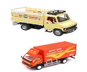 Sheel Toy Trucks Combo Pack: Bhart Post Truck with 407 Pickup with Openable Rear Door - Realistic Replicas for Kids and Collectors - Multicolor (407 Truck + Bhart Post Truck)